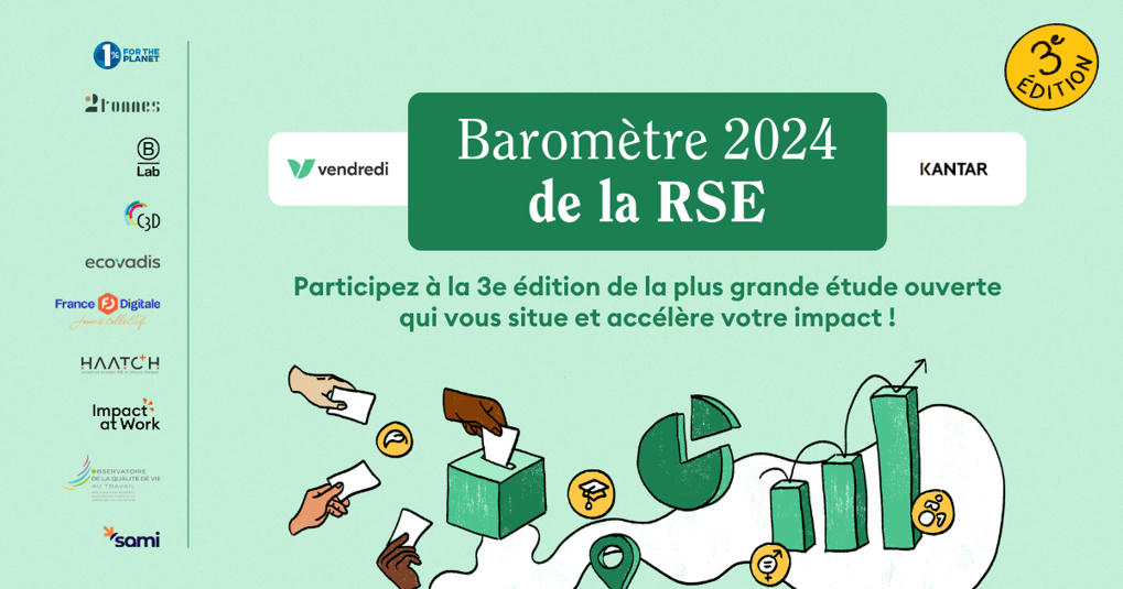 Vous êtes en charge des sujets RSE dans votre entreprise ? Participez dès aujourd’hui à la 3e édition de la plus grande étude sur le sujet en France, pour vous situer et accélérer votre impact !

Lire l'article complet sur : www.vendredi.cc
